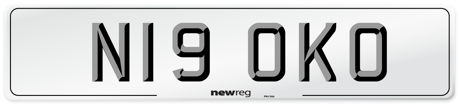 N19 OKO Number Plate from New Reg